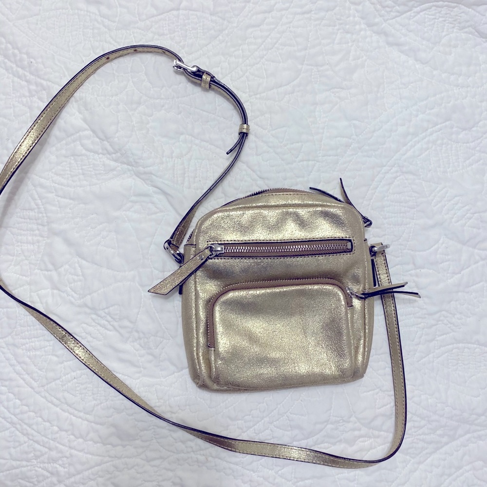 Gold mini shoulder bag
